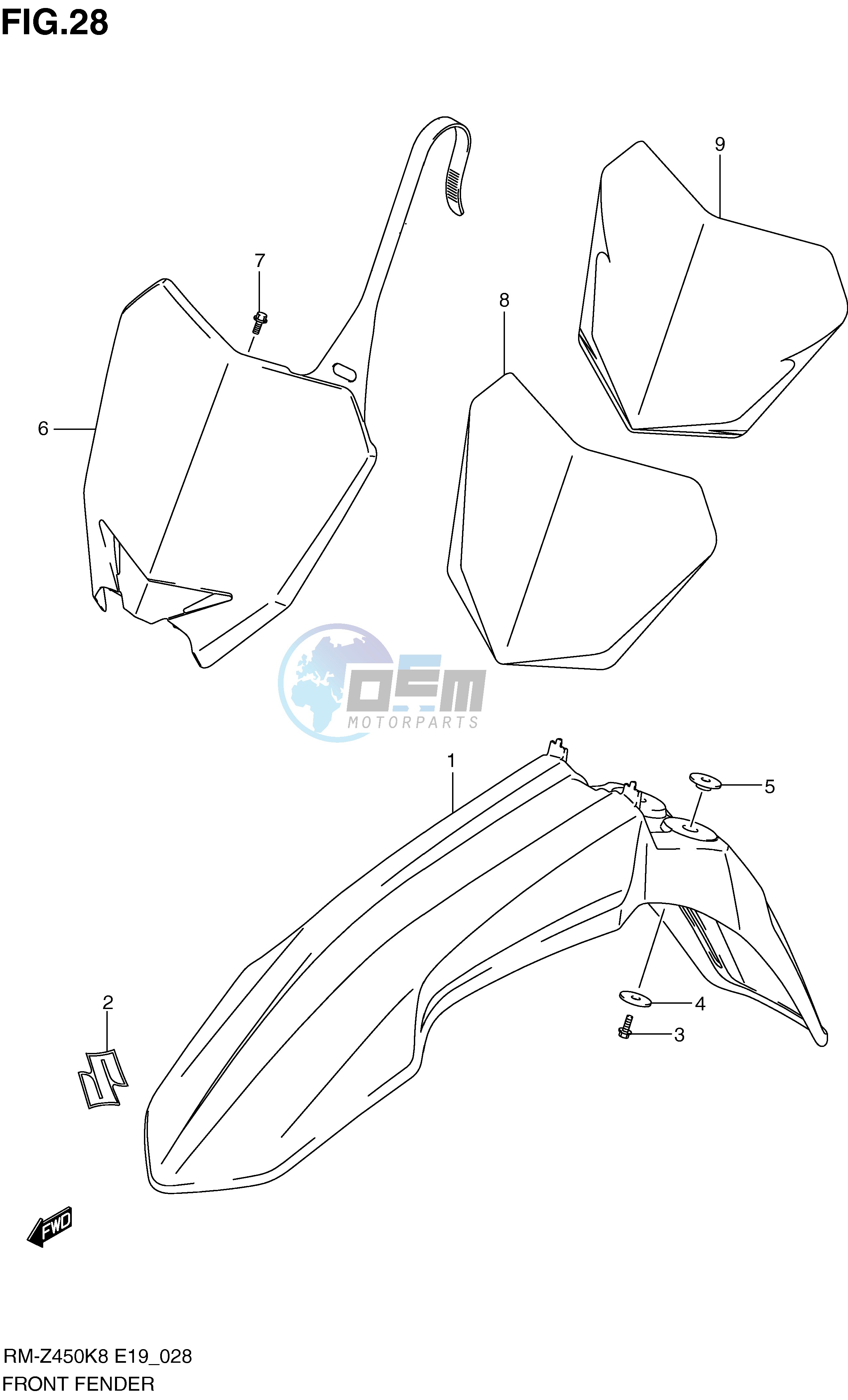 FRONT FENDER (RM-Z450K8 K9 L0)