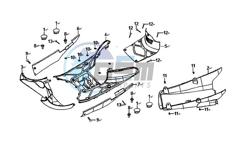 FLOOR PANEL CENTER COVER / ALLO 50 (25 KM/H) (AJ05WA-NL) (L8-M0)