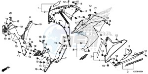 CBR250RAF CBR250RA Europe Direct - (ED) drawing MIDDLE COWL/ UNDER COWL