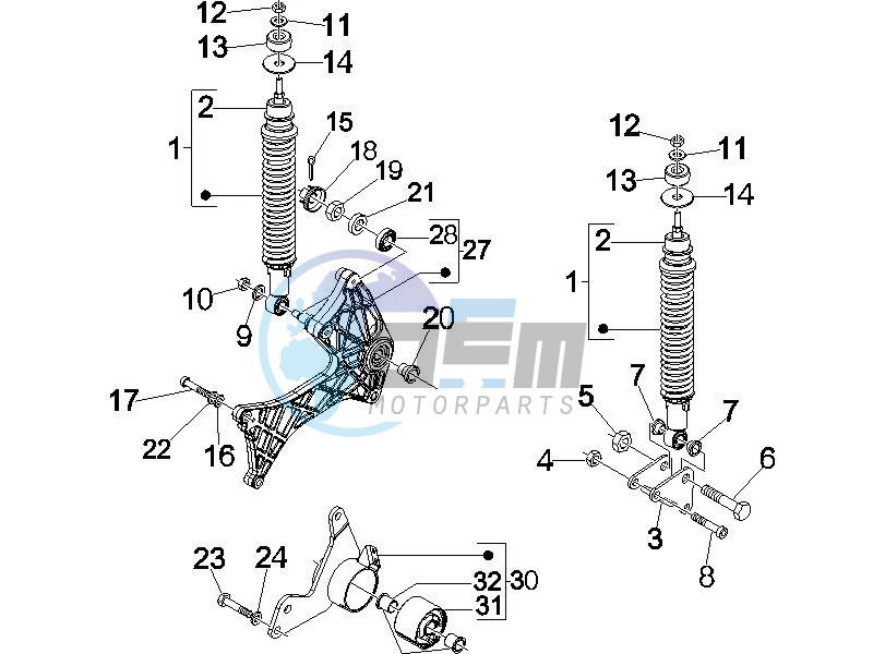 Rear suspension - Shock absorber - s