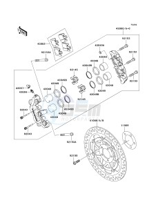 VN 1600 B [VULCAN 1600 MEAN STREAK] (B6F-B8FA) B8F drawing FRONT BRAKE