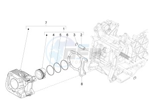 Liberty 125 iGet 4T 3V ie ABS (APAC) drawing Cylinder-piston-wrist pin unit