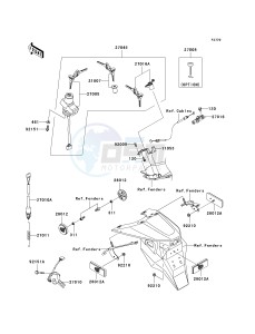 ZR 1000 A [Z1000] (A1-A3) drawing IGNITION SWITCH_LOCKS_REFLECTORS-- A1_A2- -