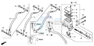 FES150 125 S-WING drawing RR. BRAKE MASTER CYLINDER