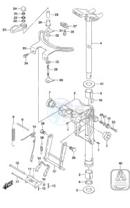 DF 9.9A drawing Swivel Bracket - Non-Remote Control