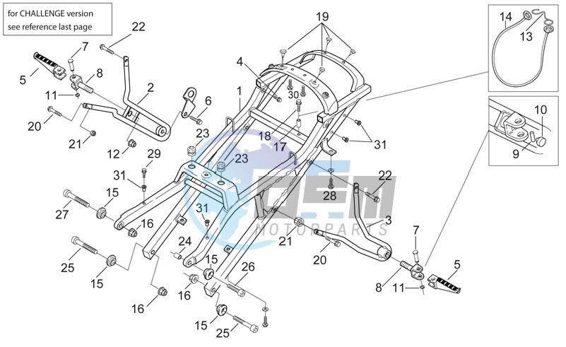 Saddel support - Rear foot rests