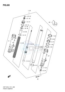 GSF1250 (E21) Bandit drawing FRONT DAMPER (GSF1250L1 E21)