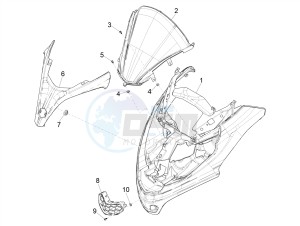 MP3 300 HPE (EMEA, APAC) drawing Front shield