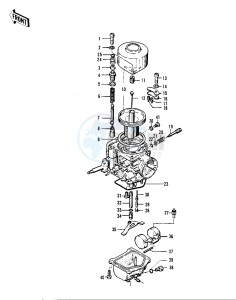 KZ 400 D (D3-D4) drawing CARBURETOR PARTS -- KZ400-D3- - -- 76 -77 KZ400 - D3_D4- -