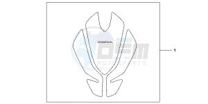 CBR600FC drawing TANK PAD TULIP SHAPE