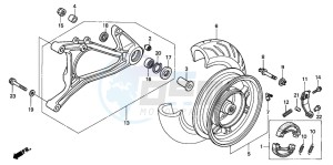 NES125 drawing REAR WHEEL/SWINGARM