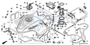 VFR1200FF VFR1200F UK - (E) drawing FUEL TANK/ FUEL PUMP