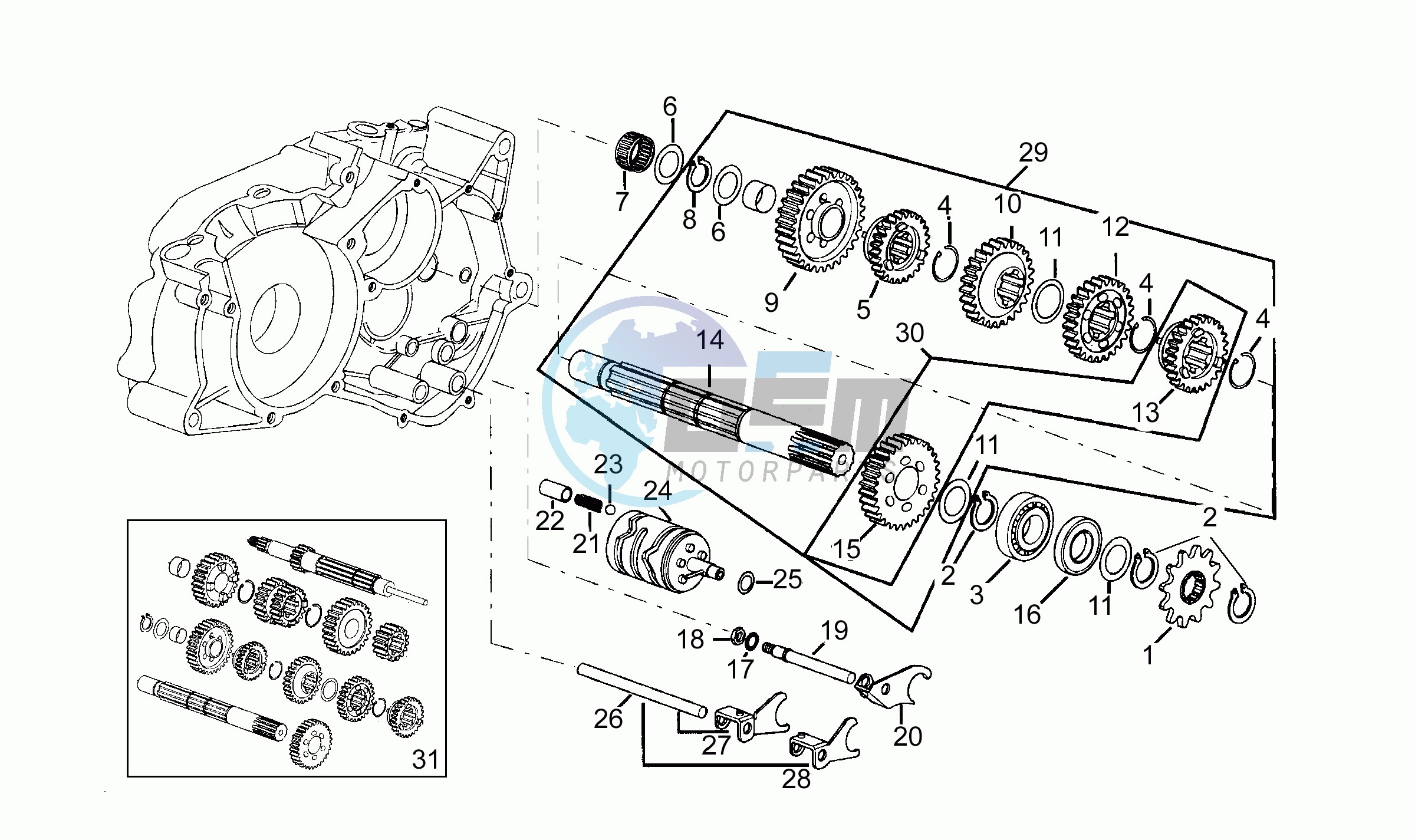 Driven shaft - 6 GEARS