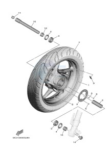 XP530 XP530D-A TMAX DX ABS (BC38) drawing FRONT WHEEL