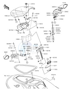 JET SKI STX-15F JT1500AHF EU drawing Hull Front Fittings