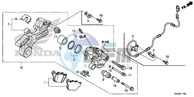 REAR BRAKE CALIPER