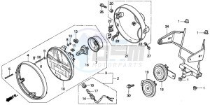 CB750F2 SEVEN FIFTY drawing HEADLIGHT (CB750F2)