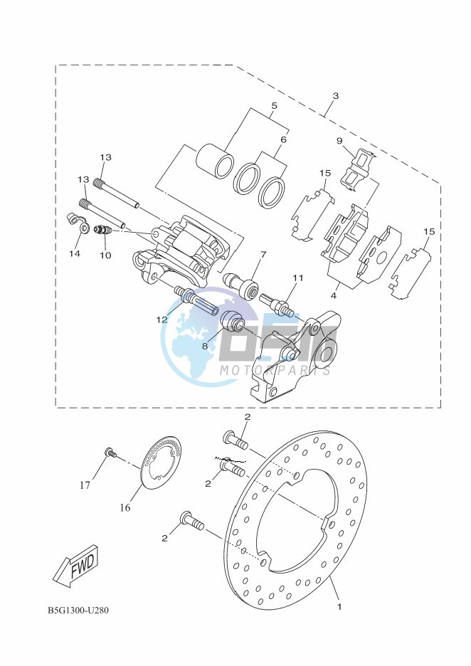 REAR BRAKE CALIPER