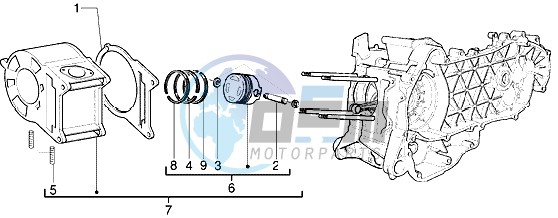 Cylinder-piston-wrist pin assy