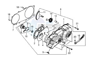 MIO 100 E3 drawing CRANKCASE LEFT