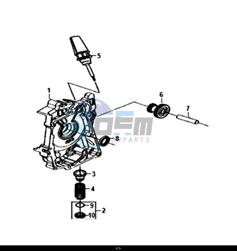 R. CRANK CASE COVER / MASK 50 (XE05W1-IT) (L7-L9)