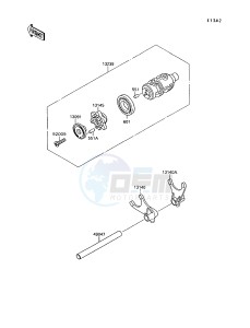 VN 1500 A [VULCAN 88] (A6-A9) [VULCAN 88] drawing GEAR CHANGE DRUM_SHIFT FORK-- S- -