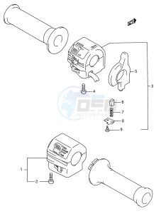 GSX600F (E28) Katana drawing HANDLE SWITCH (MODEL K L M N P R S T)