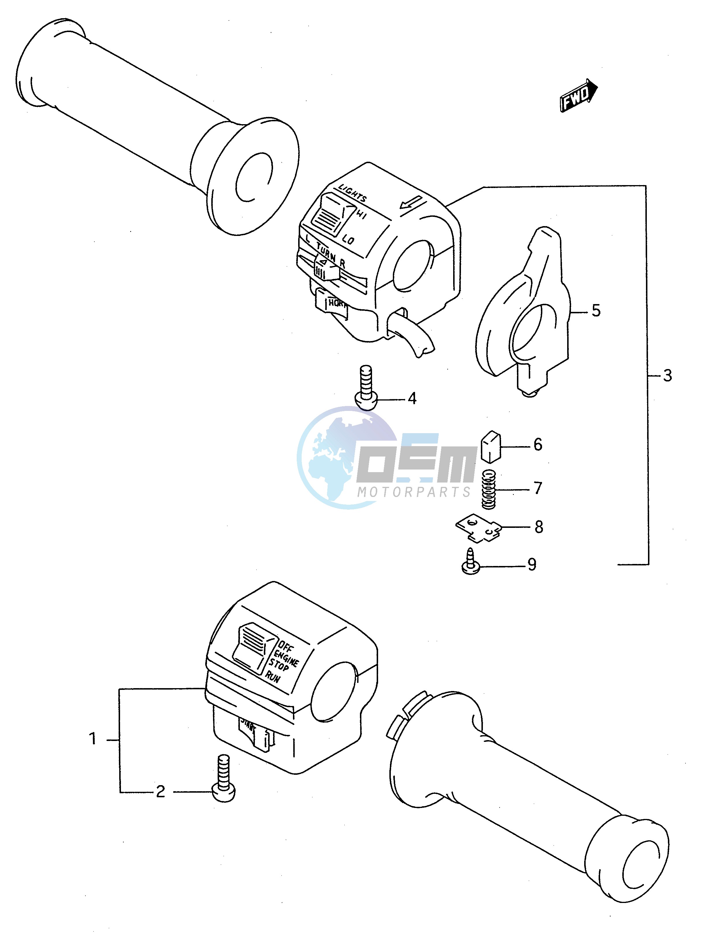 HANDLE SWITCH (MODEL K L M N P R S T)