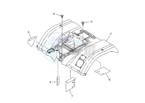 YFM FW KODIAK 400 drawing REAR FENDER