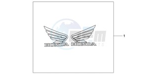 CB600FA9 France - (F / ABS CMF) drawing 3D LOGO KIT HONDA