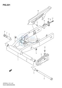 GSF650 (E21) Bandit drawing REAR SWINGING ARM