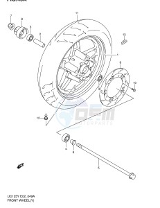 UC125 (E2) drawing FRONT WHEEL (MODEL Y K1)