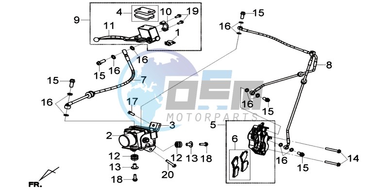 BRAKE CALIPER FOR / BRAKE LEVER CPL