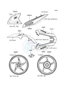 Z1000 ABS ZR1000EDF FR XX (EU ME A(FRICA) drawing Decals(Green)