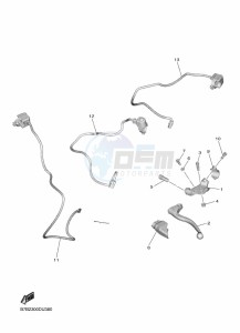 YZ250F (B7B6) drawing HANDLE SWITCH & LEVER