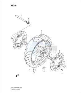 GSF650/S drawing FRONT WHEEL (GSF650K9/SK9/SUK9/UK9/L0/SL0/SUL0/UL0)