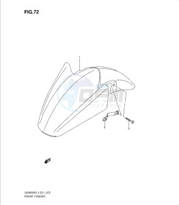 GSXF650 drawing FRONT FENDER (GSX650FUL1 E21)