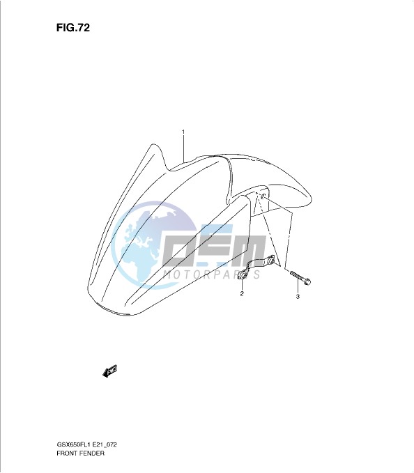 FRONT FENDER (GSX650FUL1 E21)