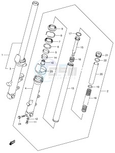 AN650 (E2) Burgman drawing FRONT FORK DAMPER (MODEL K4)