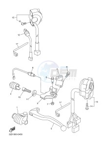 WR250R (BN32 BN31 BN33) drawing HANDLE SWITCH & LEVER