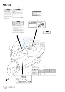 AN650 (E3-E28) Burgman drawing LABEL (AN650AL1 E28)