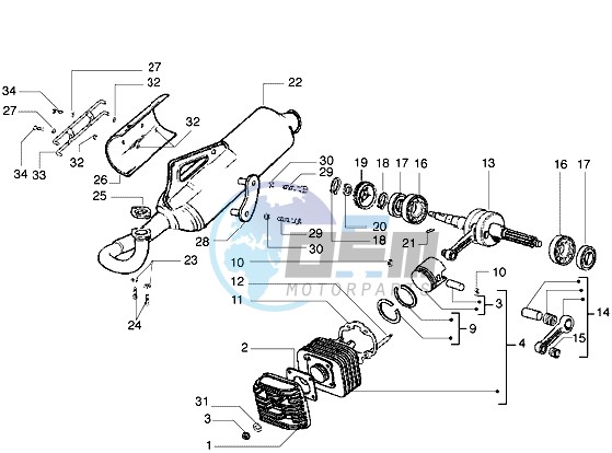 Crankshaft-cylinder-head-silencer