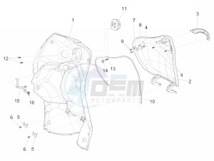 Liberty 125 4t Delivery e3 Single drawing Front glove-box - Knee-guard panel