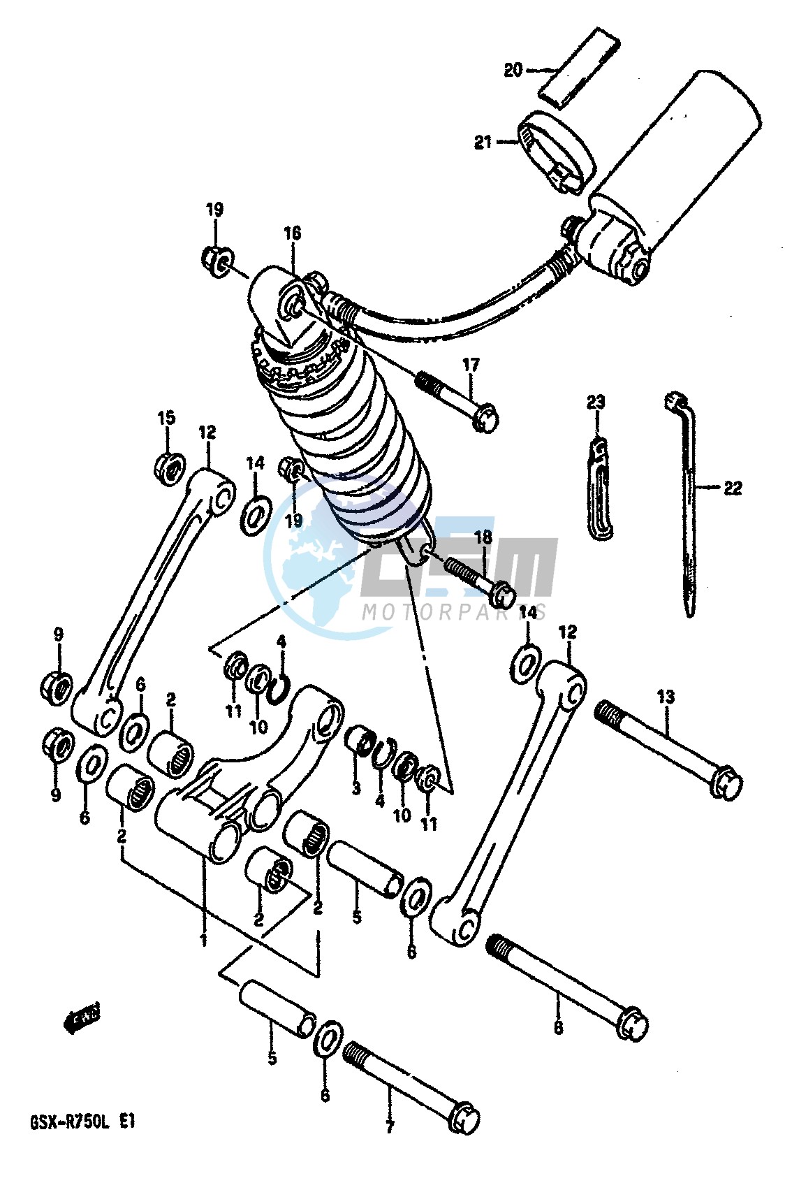 REAR CUSHION LEVER (MODEL L)