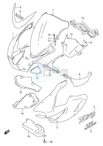 TL1000S (E2) drawing COWLING BODY (MODEL W)