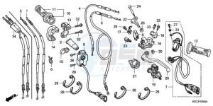 CRF250X9 Europe Direct - (ED / CMF) drawing HANDLE LEVER/SWITCH/CABLE