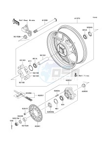 ZX 636 C [NINJA ZX-6R] (C1) C1 drawing REAR WHEEL_CHAIN