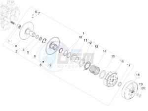 MEDLEY 150 4T IE ABS E3 2020 (APAC) drawing Driven pulley