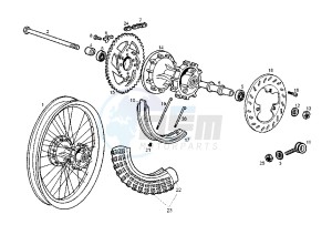 SENDA R X-RACE - 50 cc drawing REAR WHEEL