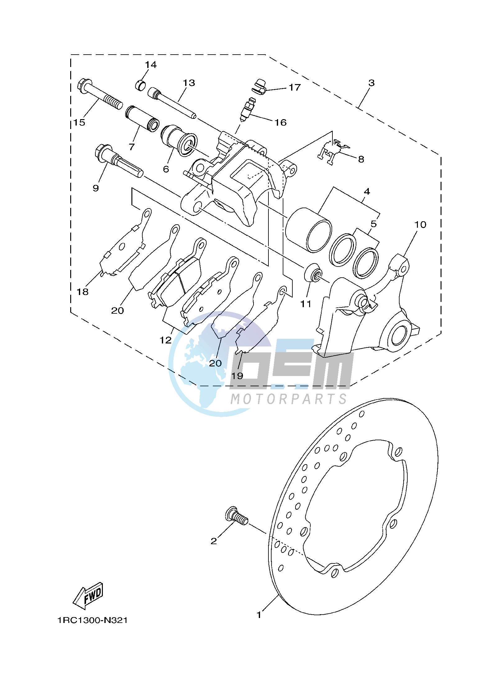 REAR BRAKE CALIPER